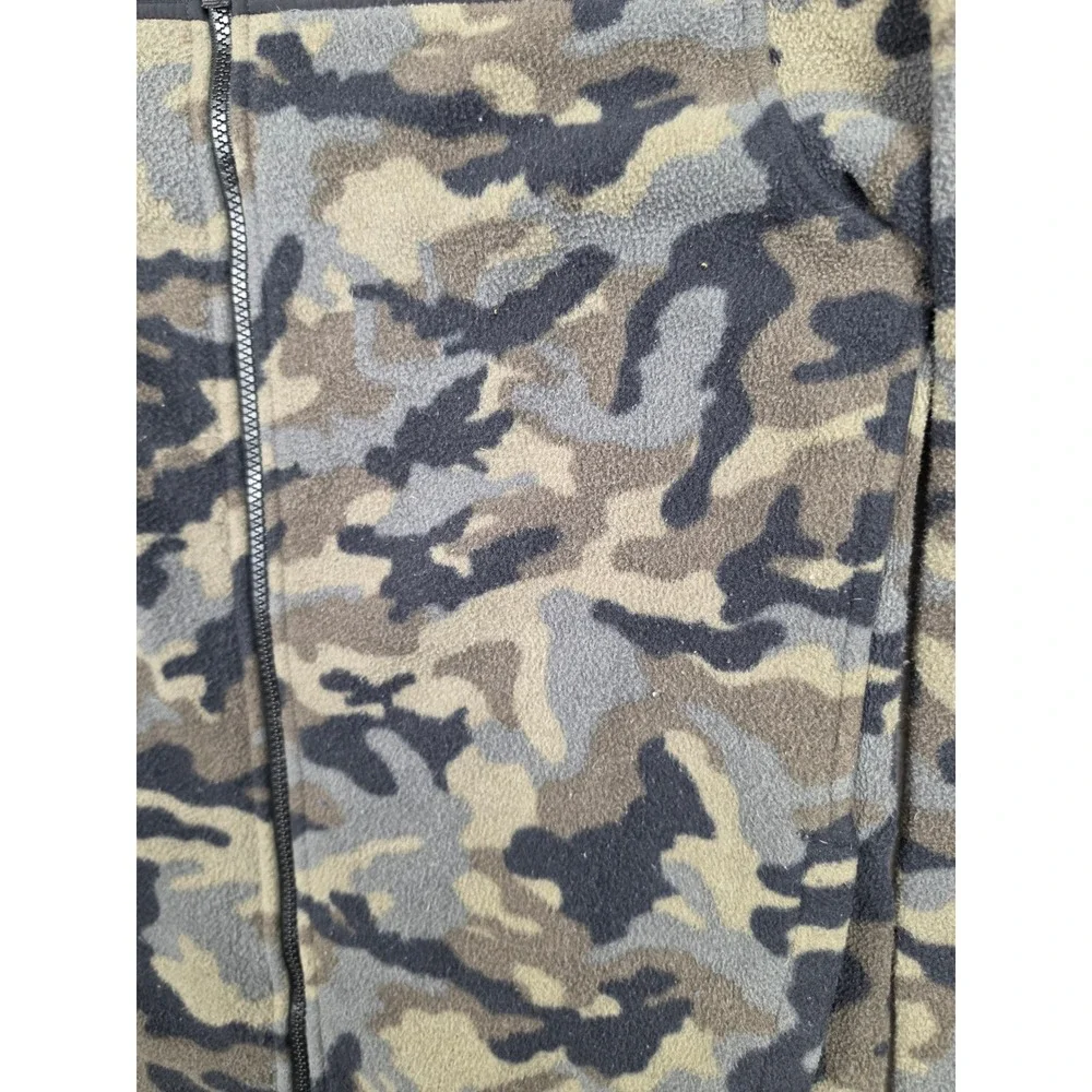 The North Face Fleece Hoodie Kids XL Green Camo Full Zip Camouflage Jacket *Read